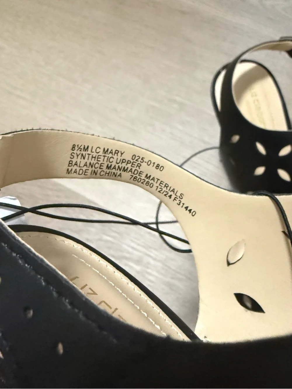 Liz Claiborne Black Laser-Cut Block Heel Sandals
